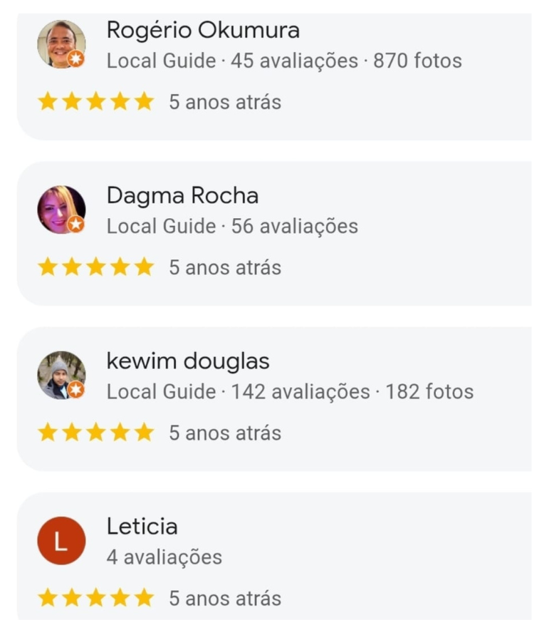 Avaliações de Clientes no Google - Edna Alongamentos