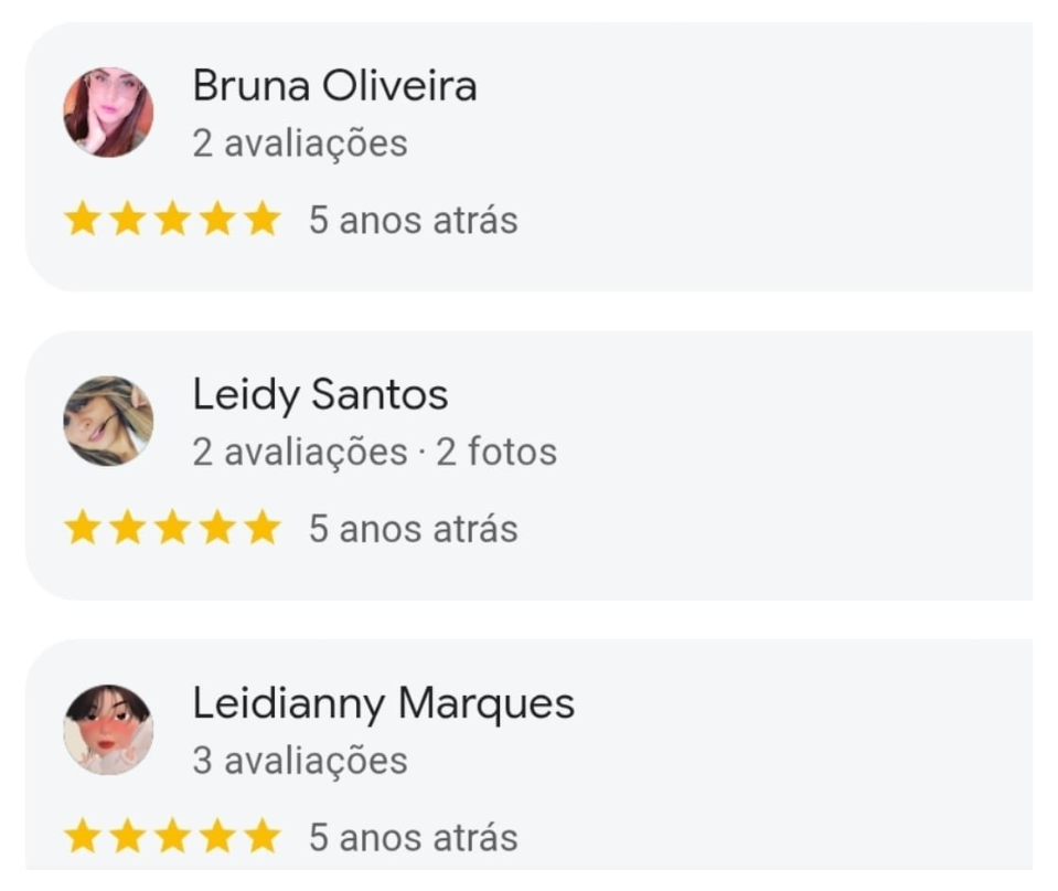 Avaliações de Clientes no Google - Edna Alongamentos