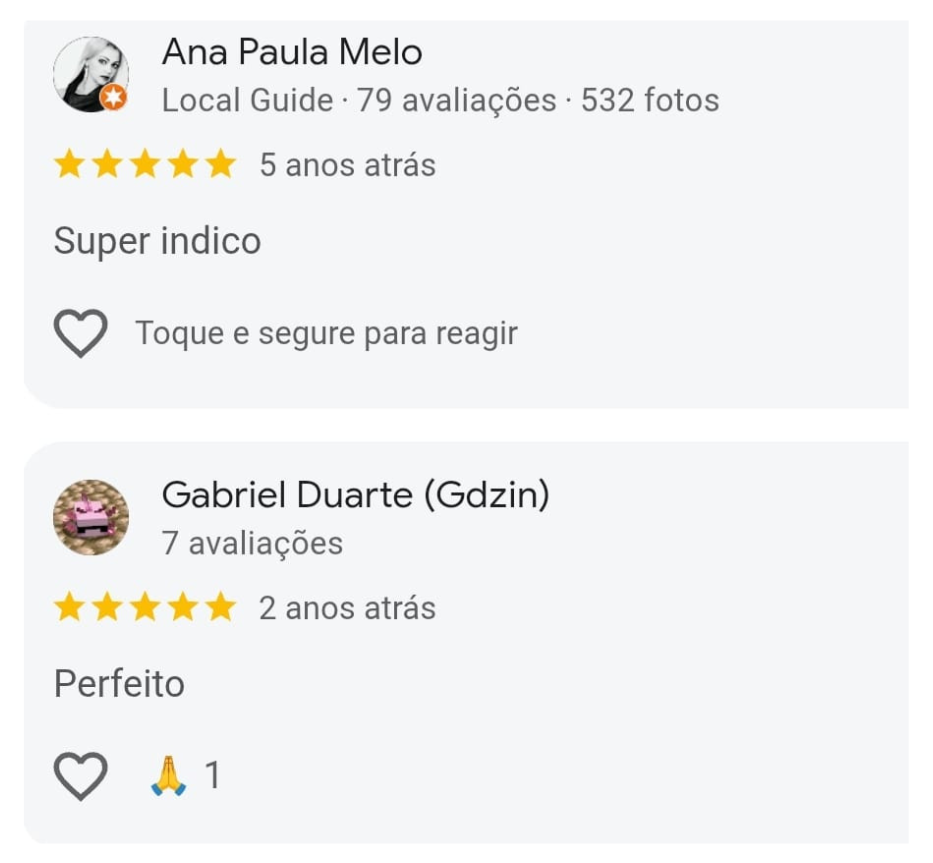 Avaliações de Clientes no Google - Edna Alongamentos