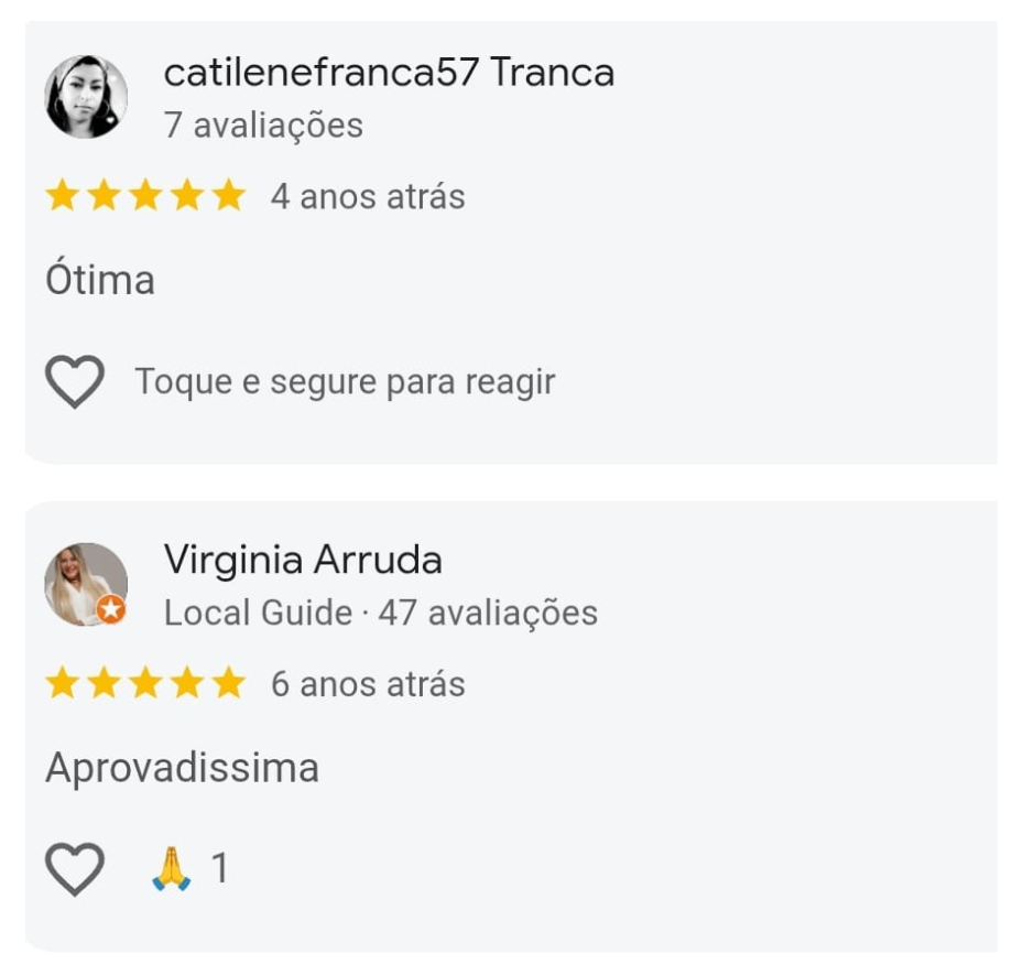 Avaliações de Clientes no Google - Edna Alongamentos